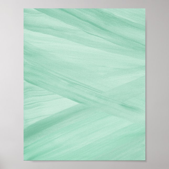 Sage Green Abstract Lines Brushstroke Art Poster (Front)