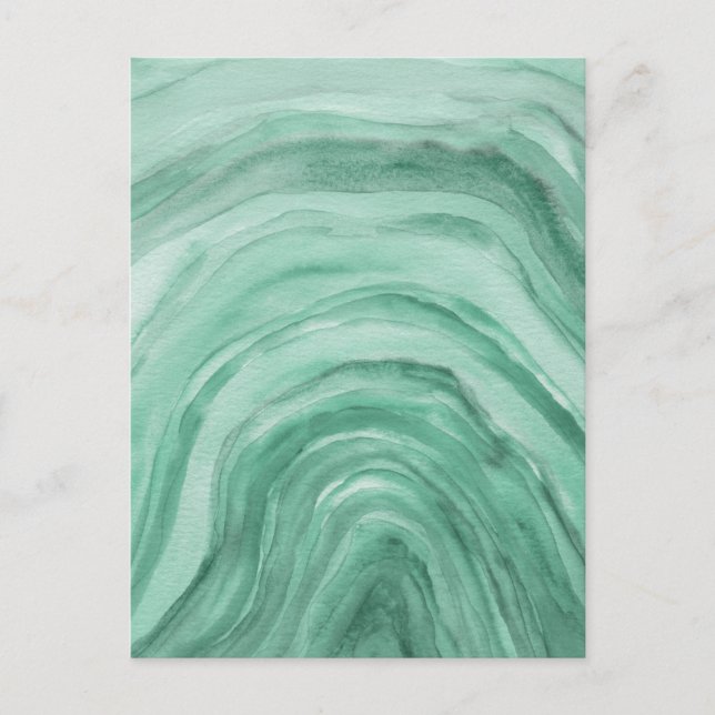 Sage Green Abstract Watercolor Art Agate Postcard (Front)