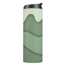 Sage Green Abstract Wave Pattern Tumbler