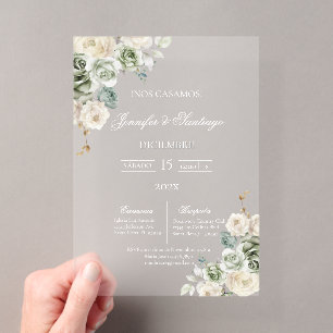 Sage green acrylic wedding  acrylic invitations