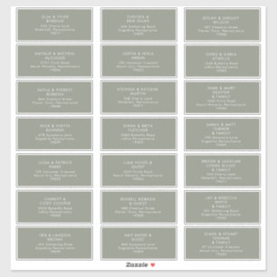 Sage Green Adresse Invité Sticker