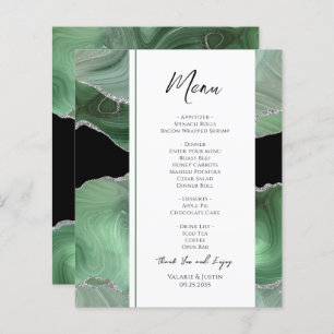 Sage Green Agate Wedding Menu