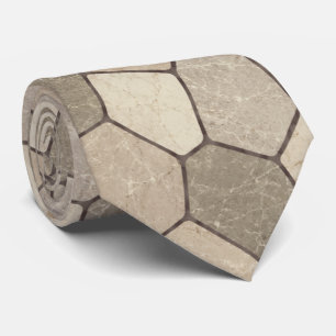 Sage Green and Beige Marble Stone Mosaic Tie