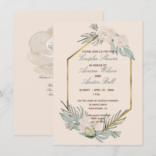 Sage Green and Blush Couples Wedding Shower Invitation