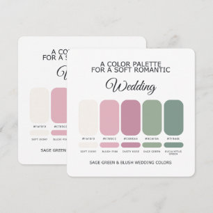 Sage Green and Blush Wedding Color Palette Card