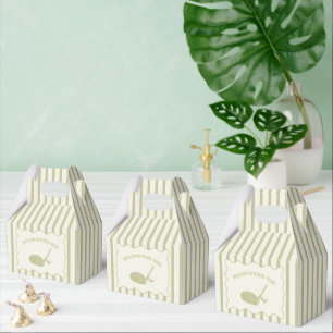 Sage Green and Cream Stripes Golf Themed  Favor Box