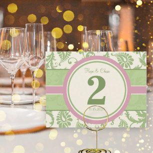 Sage Green and Dusy Rose Table Number Postcard