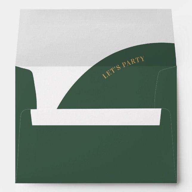 Sage Green and Gold Arch Wedding Envelope (Back (Bottom))