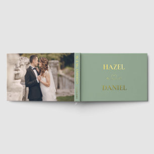 Sage Green and Gold Foil Eucalyptus Wedding  Guest Book