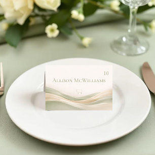 Sage Green and Ivory Wedding Place Card-Meat Table Number
