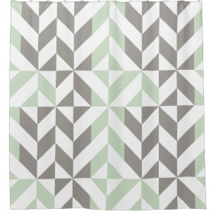 Sage Green and Silver Geometric ZigZag