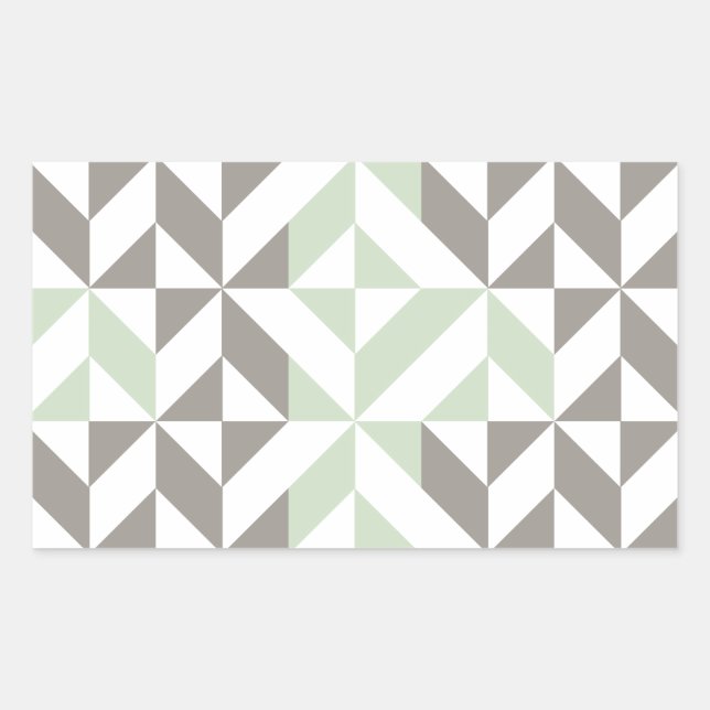 Sage Green and Silver Geometric ZigZag Sticker (Front)