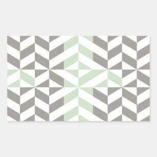 Sage Green and Silver Geometric ZigZag Sticker