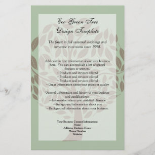 Sage Green and Soft Brown Stylized Eco Tree Flyer