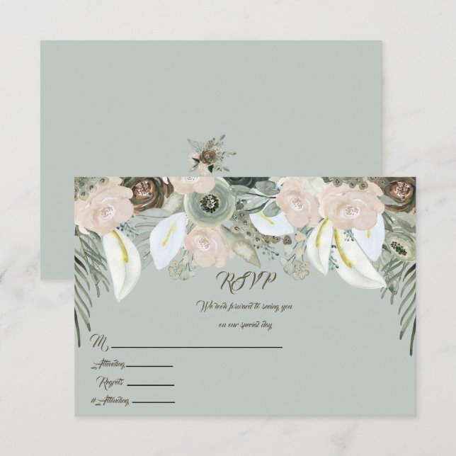 Sage Green and Vanilla Cream SVP Invitation (Front/Back)