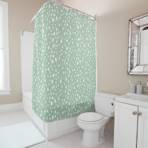Sage Green and White Abstract Dots