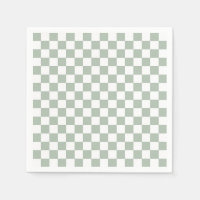 Sage Green and White Checkered
