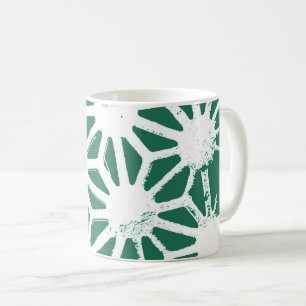 Sage green and white geometric pattern coffee mug
