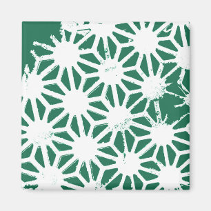Sage green and white geometric pattern magnet