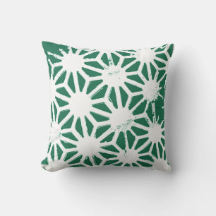 Sage green and white geometric pattern throw pillow