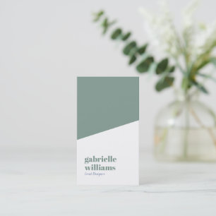 sage green and white minimalistic design business card