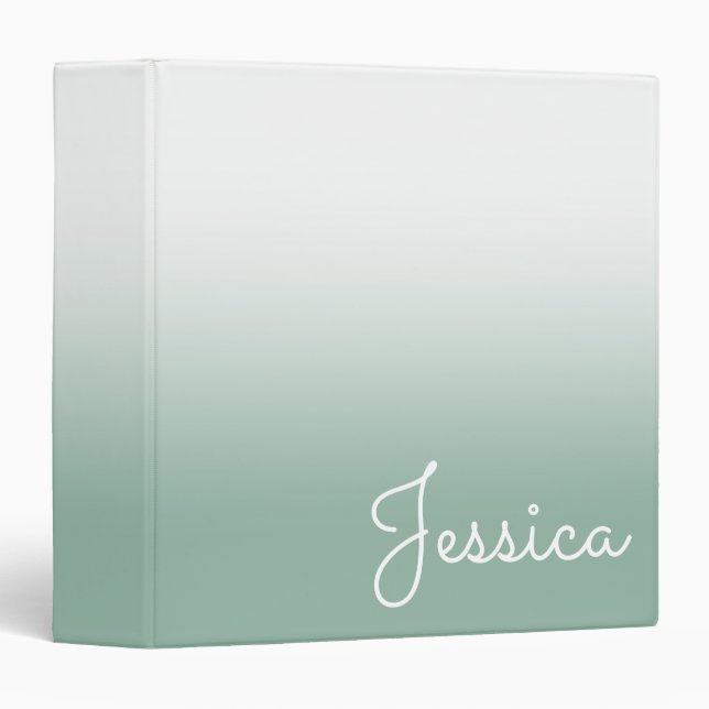 Sage Green and White Ombre Binder (Front/Spine)