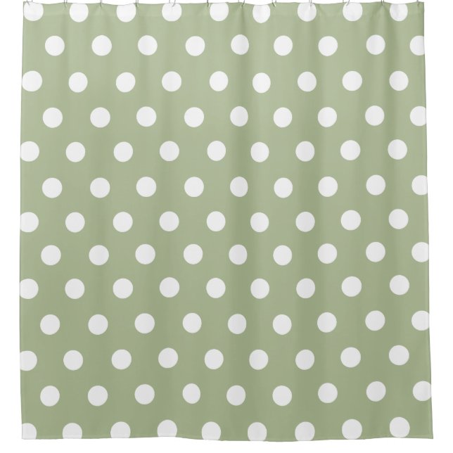 Sage Green and White Polka Dot pattern (Front)