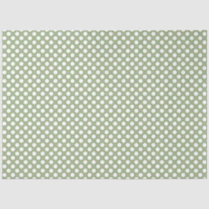 Sage Green and White Polka Dot Tissue Paper