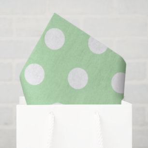 Sage green and white Polka Dots Pattern  Tissue Paper
