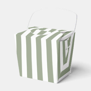 Sage Green and White Stripe Thank You Favor Box
