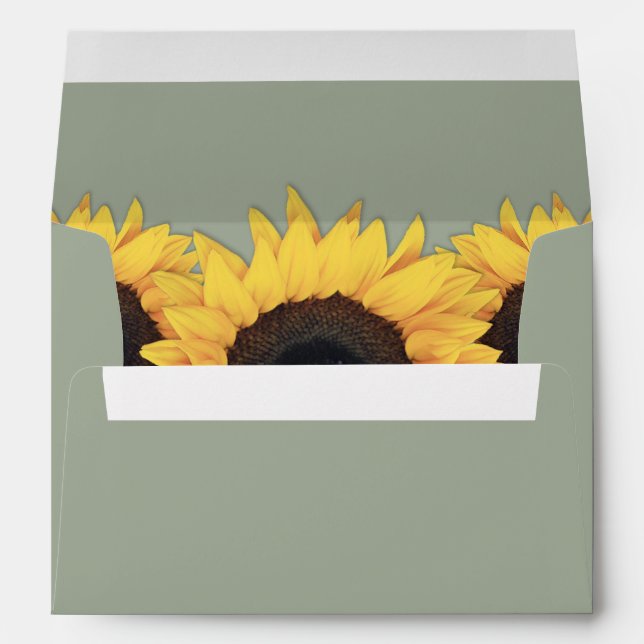 Sage Green and Yellow Sunflower Envelope (Back (Bottom))