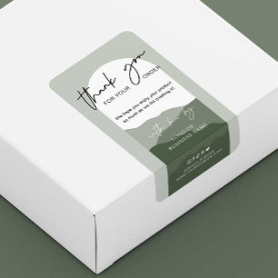 Sage Green Arc Bohème Logo Boîte de commerce Sceau