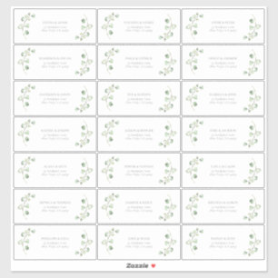 Sage Green Arch Botanical Wedding Guest Address