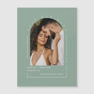 Sage Green Arch Photo Enregistrer Notre Date Carte