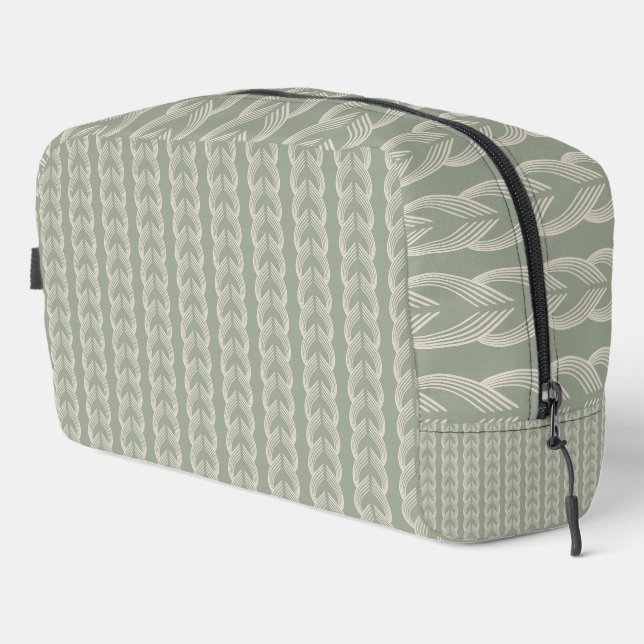 Sage Green Art Deco Arch Luxury Pattern Dopp Kit (Right Corner)