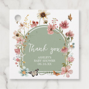 Sage Green Baby Bloom Baby Shower Favour Tags