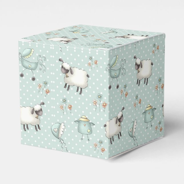 Sage Green Baby Pattern Favor Box (Front Side)