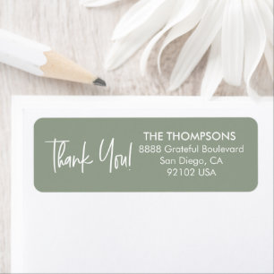 Sage green Baby Shower Thank you Return address