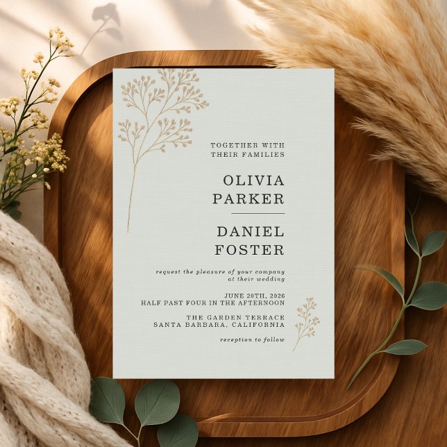 Sage Green Baby's Breathe Wedding Invitation (Creator Uploaded)