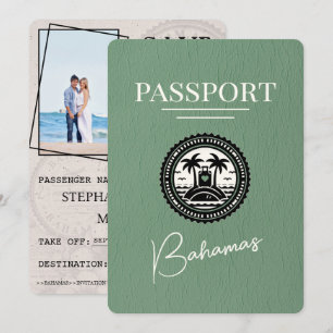 Sage Green Bahamas Passport Save The Date