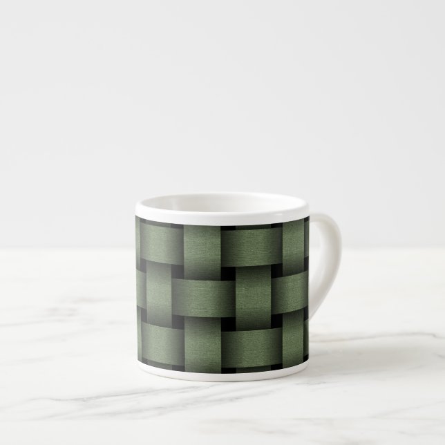 Sage Green Basket Weave Espresso Cup (Front Right)