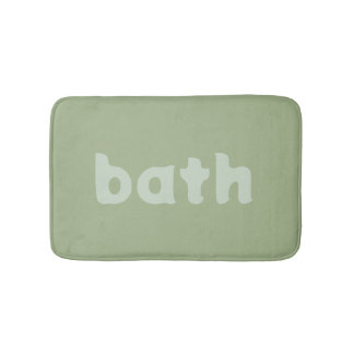 sage green bath mat