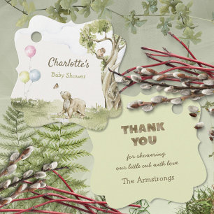 Sage Green Bearly Wait Fancy Square Favour Tags