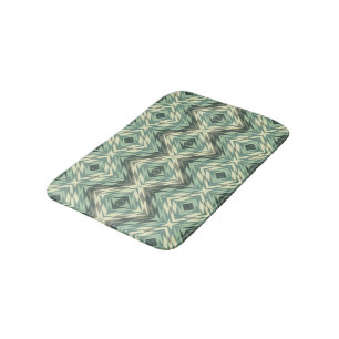 Sage Green Beige Grayish Brown Ethnic Look Art Bath Mat