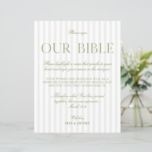 Sage Green & Beige Wedding Our Bible Sign