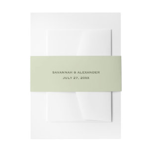 Sage Green Belly Band Invitation Belly Band