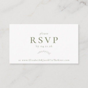 Sage Green Berries and Leaves Wedding RSVP Card