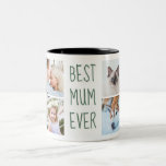 Sage Green | Best Mom Ever Custom Photo Mug<br><div class="desc">Sage green organic eco-friendly sustainable colours | Give it as gift to your mom! Photo Grid Handwritten Text Two-Tone Coffee Mug
Best Mom Ever Custom Photo Mug</div>