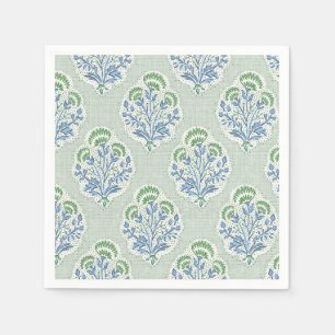 Sage Green Block Print Bouquet Napkin
