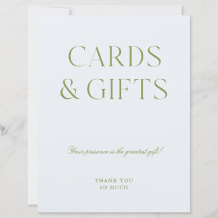 Sage Green & Blue Cartes & Cadeaux Signal Mariage